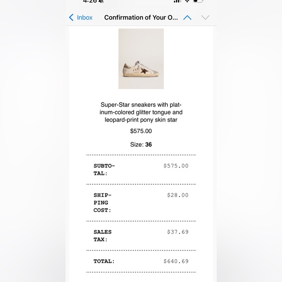 Golden Goose Silver Glitter Sneakers with Leopard Detail - Picture 9 of 9